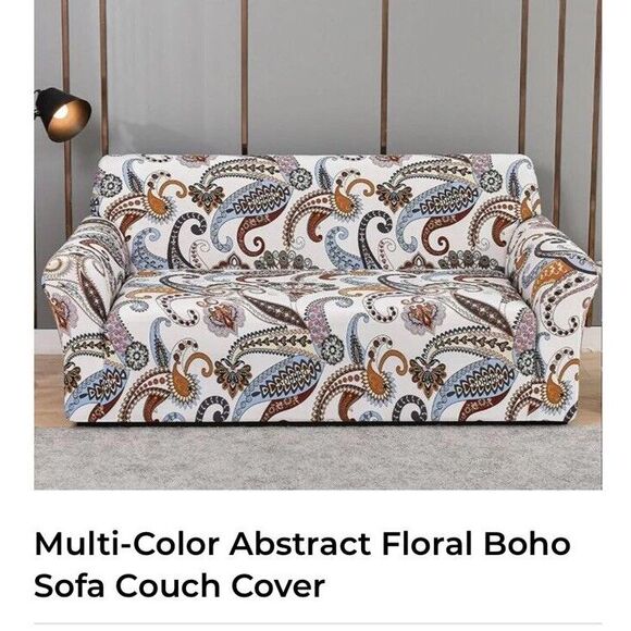 Lot Of 2 Multi Color Abstract‎ Floral Boho Sofa Couch Cover Plus One Pillowcase - Picture 1 of 10